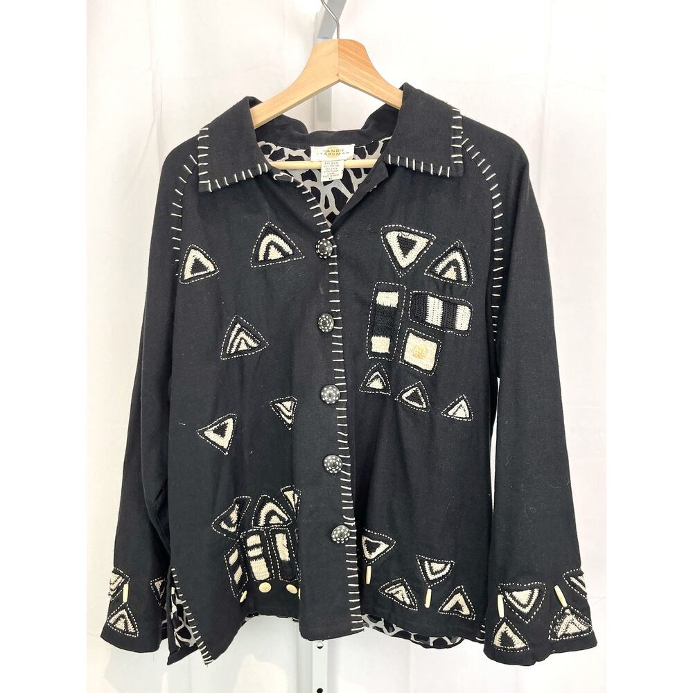 Black Geometric Women's jacket